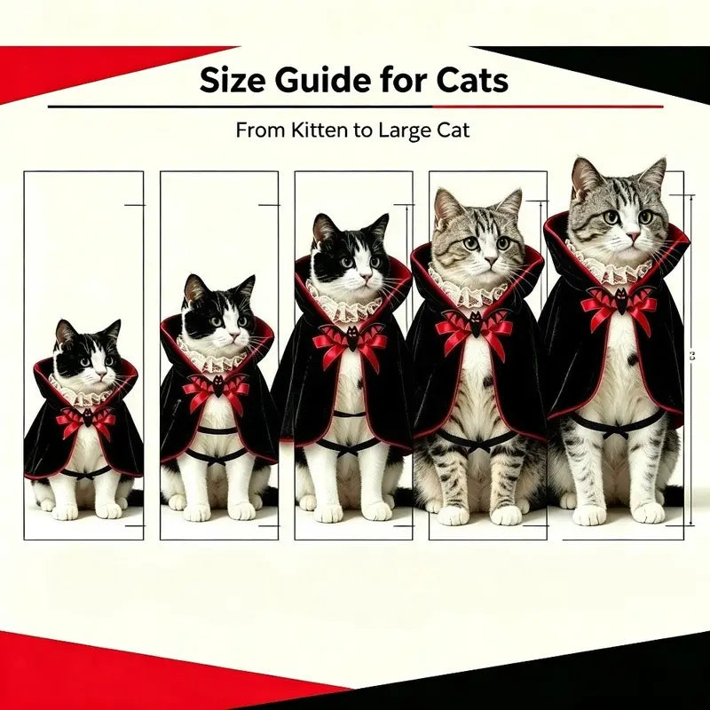 Halloween Vampire Theme Pet Costume Cape for Dogs & Cats - Black Red Velvet Dracula Cloak with Stand Collar, Lace, Bat Bow, Adjustable Straps, Festive Look Party Apparel, Dog Clothes, Dogaccessories, Cool Dog Stuff, Pettticoat, Cat Stuff,,Familyfun