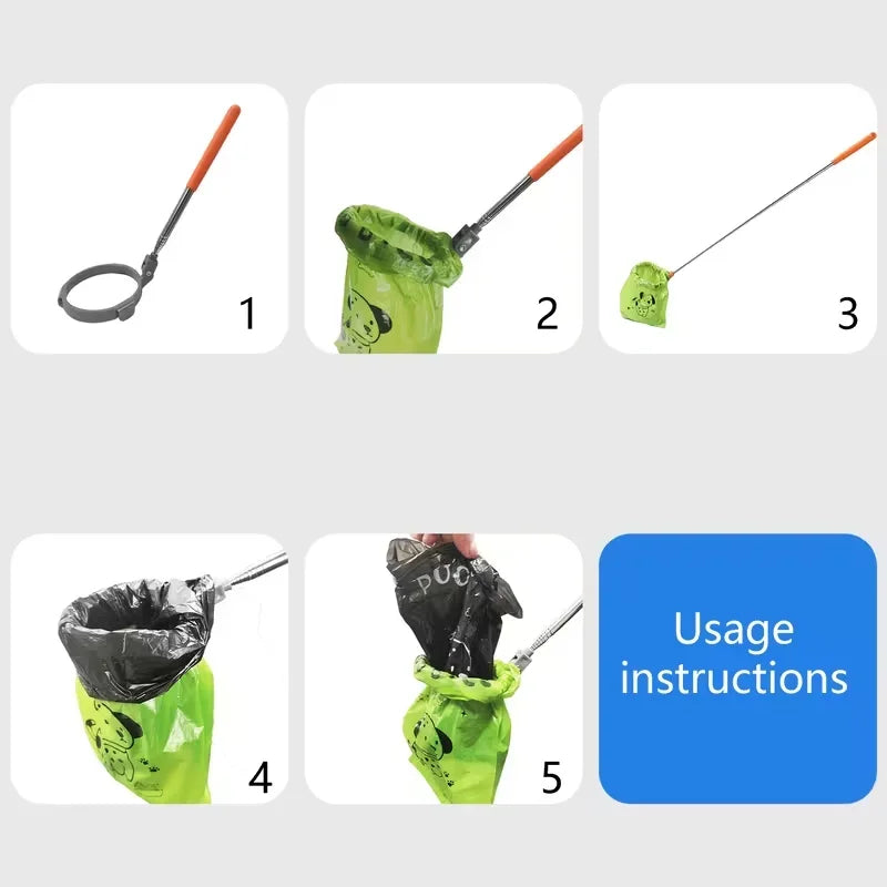 1Pc Portable Scalable Dog Poop Collector Dog Poop Picker Pet Poop Clean Tools Friendly Grabber Portable Pet Poop Picker