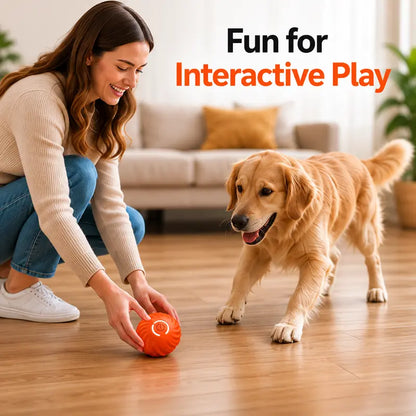 Interactive Dog Ball, 2.2-Inch Motion-Activated Automatic Rolling & Bouncing Ball, USB Rechargeable Durable Indoor & Outdoor Pet Toy for Dogs