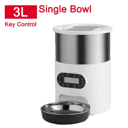 Cat Timing Feeder Smart APP Cat Feeder Stainless Steel Double Meal Pet Food Remote Feeding Automatic Dispenser Suitable Cats Dog